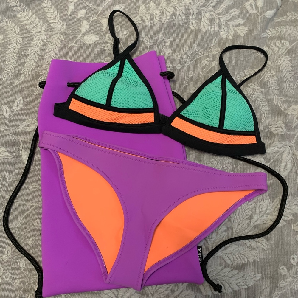 Triangl Bambi Sugar Plum Bikini Swim Suit Size L